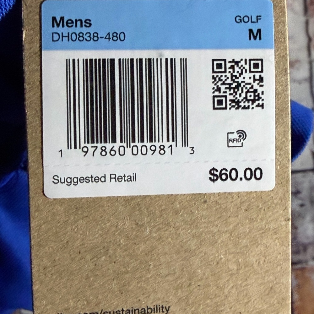 Nike Men's Royal Blue Short-Sleeve Polo with Swoosh - Picture 4 of 5